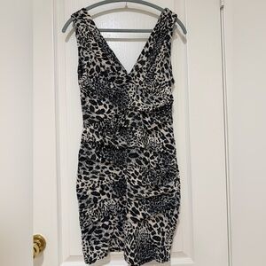 Misope Leopard Print Bodycon Dress Ruched Mini Sexy Night Out Dress